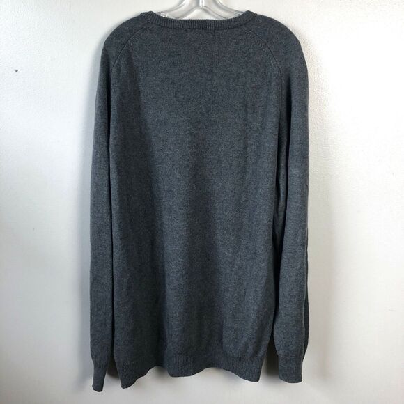 LL Bean Wool Sweater Mens XL Tall Gray 100% Lambswool Made in Scotland *Flaw* - Picture 9 of 16